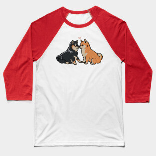 Shiba Inu Kisses Baseball T-Shirt