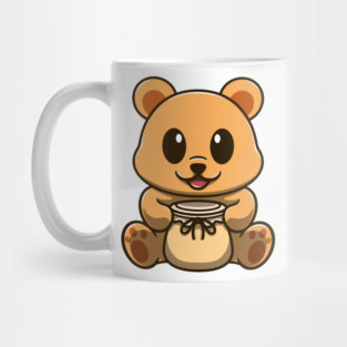 cute honey bear and jar of honey Mug