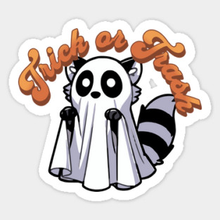 Halloween Raccoon Trick or Trash Cute Ghost Raccoon Magnet