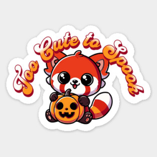 Halloween Red Panda Too Cute to Spook Cute Red Panda Pumpkin Sticker