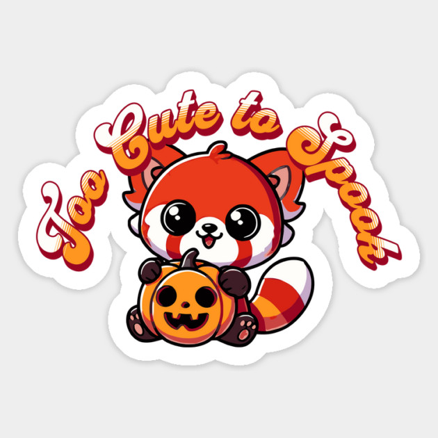 Halloween Red Panda Too Cute to Spook Cute Red Panda Pumpkin Magnet by Yesteeyear