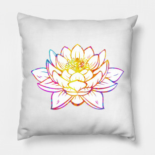 Watercolor Lotus Pillow