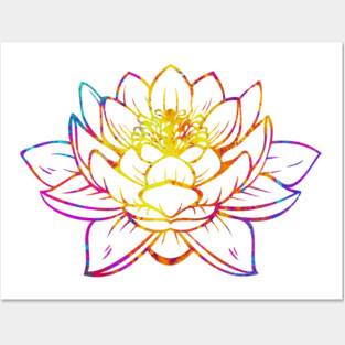 Watercolor Lotus Posters and Art