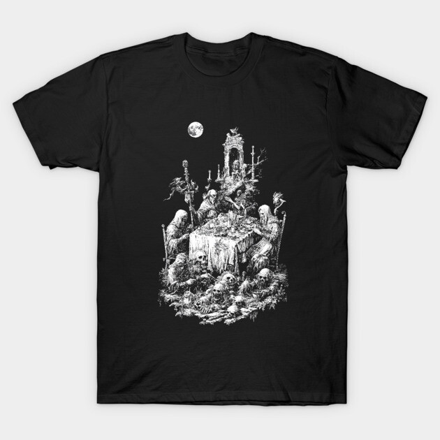 Feast Of The Witches - Horror Fantasy Halloween Witch T-Shirt by AltrusianGrace