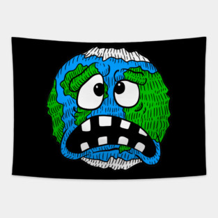 scared earth, environment and global warming. Tapestry