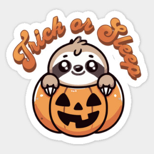 Halloween Sloth Trick or Sleep Cute Sloth Pumpkin Magnet