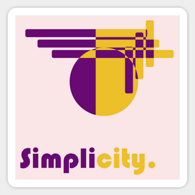 Simplicity. - A Design for the Minimalist - Violet & Mustard Magnet by TuncGK