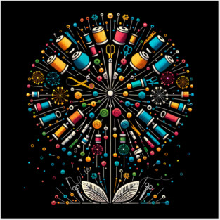 Sewing Dandelion Flower Quilting Using Posters and Art