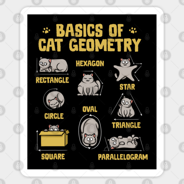 Basics of Cat Geometry Sticker by GoshWow®