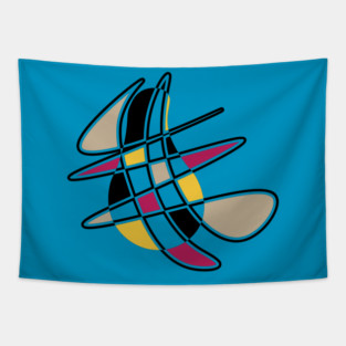 Pear - Geometric Retro Design Tapestry