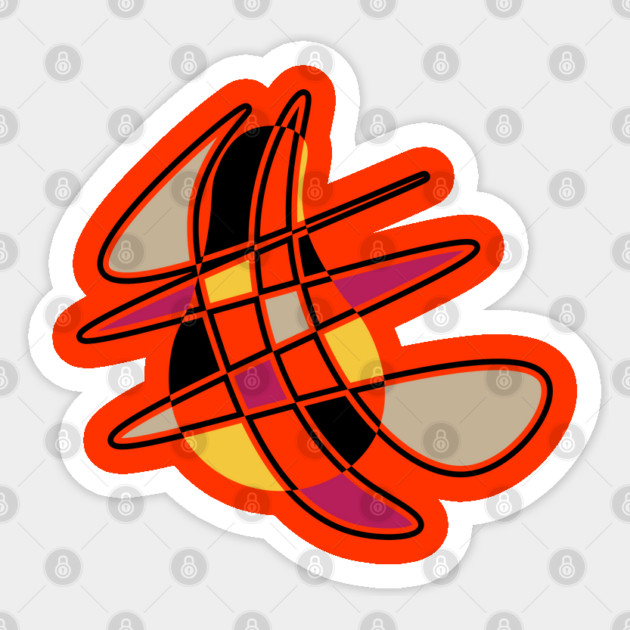 Pear - Geometric Retro Design Sticker by TuncGK