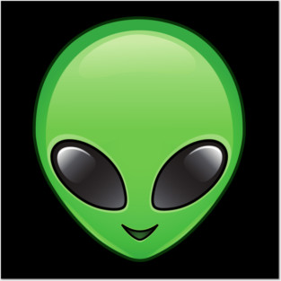 Cute Green Alien Posters and Art