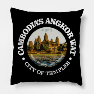 Vintage Angkor Wat Camping Mountain Nature Pillow