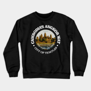 Vintage Angkor Wat Camping Mountain Nature Crewneck Sweatshirt