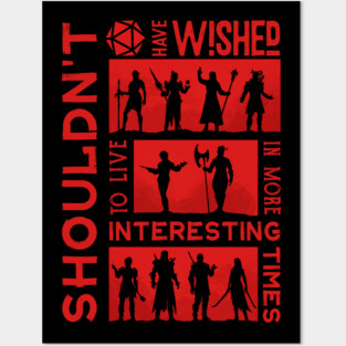 Interesting times in Baldurs | DnD | Dungeons & Dragons (in red) Posters and Art