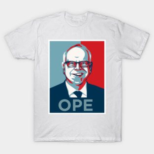 Tim Walz OPE Harris Walz 2024 Political Campaign HAND DRAWN T-Shirt