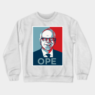 Tim Walz OPE Harris Walz 2024 Political Campaign HAND DRAWN Crewneck Sweatshirt