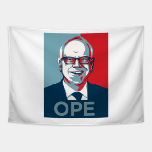 Tim Walz OPE Harris Walz 2024 Political Campaign HAND DRAWN Tapestry