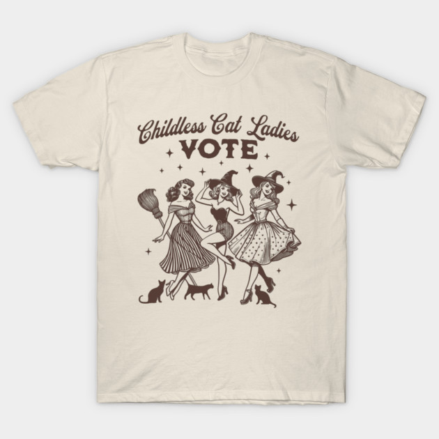 Kamala Harris Halloween Childless Cat Ladies Vote T-Shirt by PUFFYP