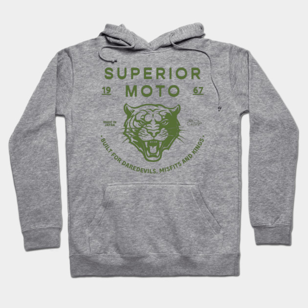 Superior Moto Tiger Design Hoodie by Timeless Chaos
