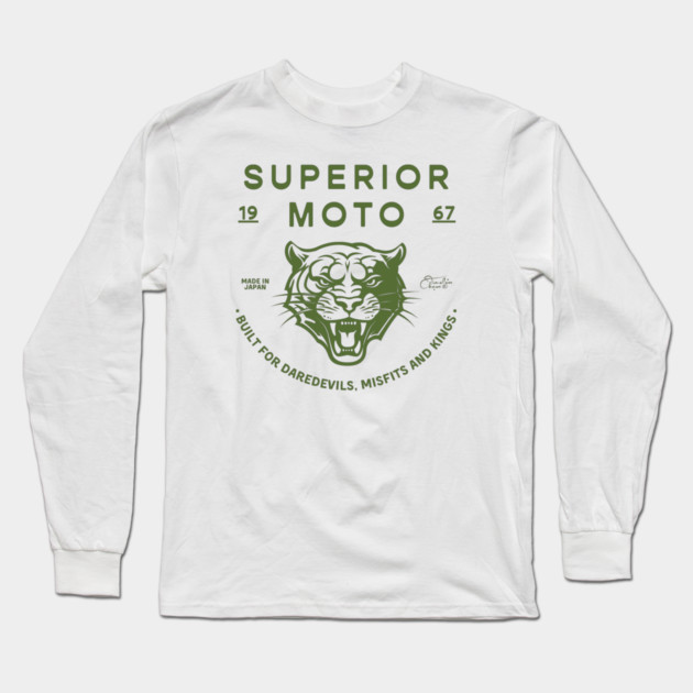 Superior Moto Tiger Design Long Sleeve T-Shirt by Timeless Chaos