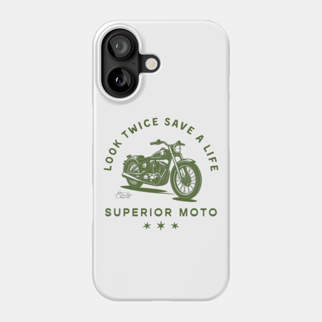 Superior Moto Look Twice Phone Case by Timeless Chaos