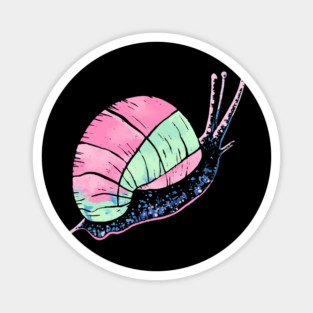 Dreamy Cool Snail - Vector Art Style - Soft Melon Colors Magnet