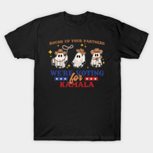 Round Up Partners We're Voting Kamala Vintage Cowboy T-Shirt