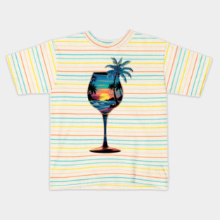 Tropical Sunset Vibes Kids T-Shirt