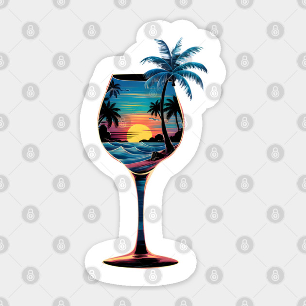Tropical Sunset Vibes Sticker by TurnEffect