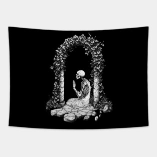 Meditation Skeleton Buddhist Tapestry