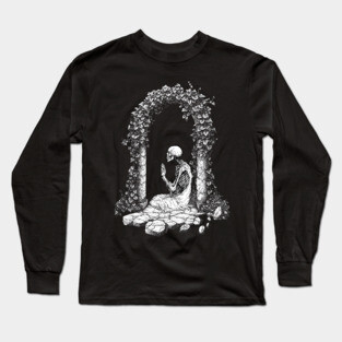 Meditation Skeleton Buddhist Long Sleeve T-Shirt