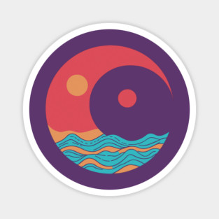 Yin-Yang - Moon Light over the Sea Magnet