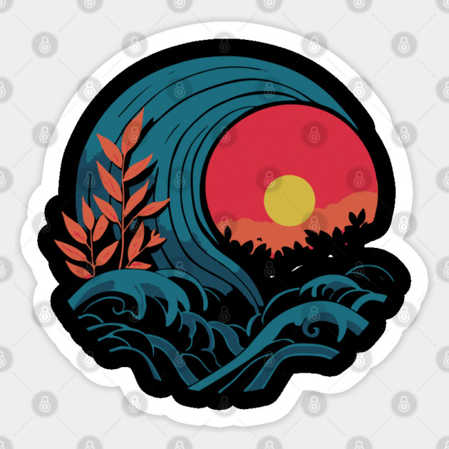 Yin-Yang - Sunset over the Jungle Sticker by TuncGK