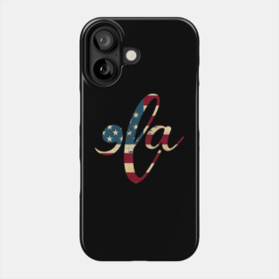 Retro Comma La US Flag Phone Case