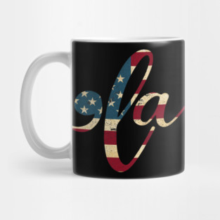 Retro Comma La US Flag Mug