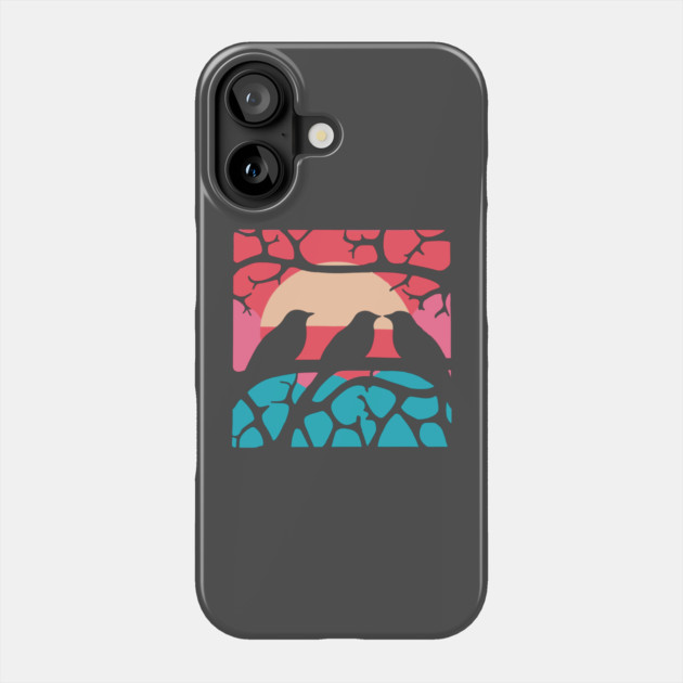 Birds Enjoying the Sunset - Vector Art Style Phone Case by TuncGK