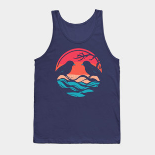 Lover Birds - Sunset Background - Tropical Colors Tank Top