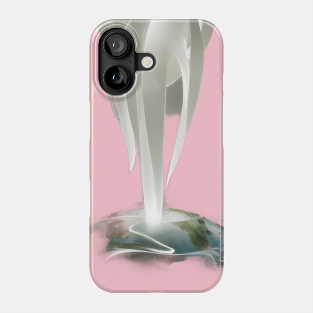 Abstract Design with Swirling white and Translucent Forms Emanating From a Central Point Phone Case by animegirlnft