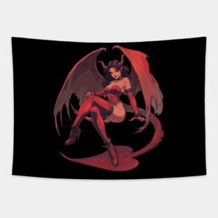 Halloween Evil Succubus Tapestry