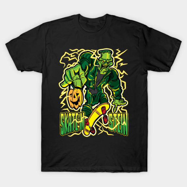 Skate'n Stein Frankenstein's Monster Skateboarding T-Shirt by eShirtLabs