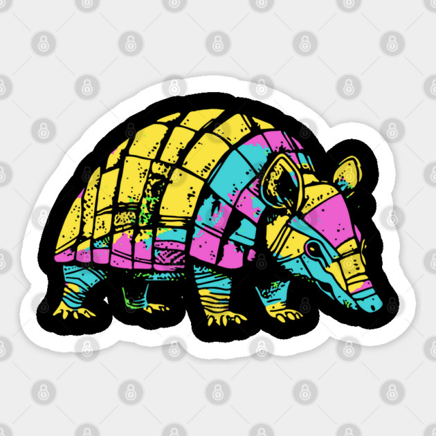 Armadillo - Vivid Geometric Design - Vector Art Sticker by TuncGK