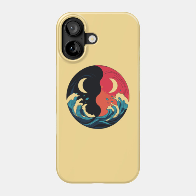 Yin Yang Moons and Tides - Expressionist Minimalist Design Phone Case by TuncGK
