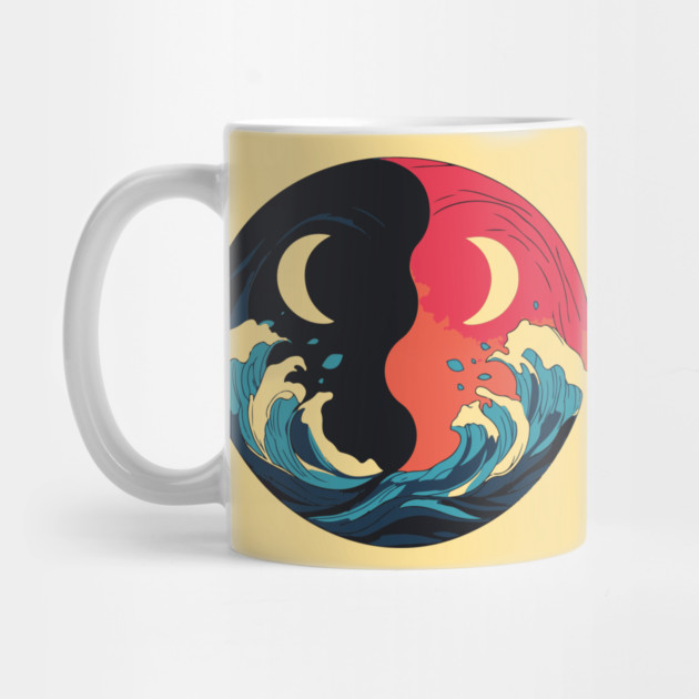 Yin Yang Moons and Tides - Expressionist Minimalist Design by TuncGK