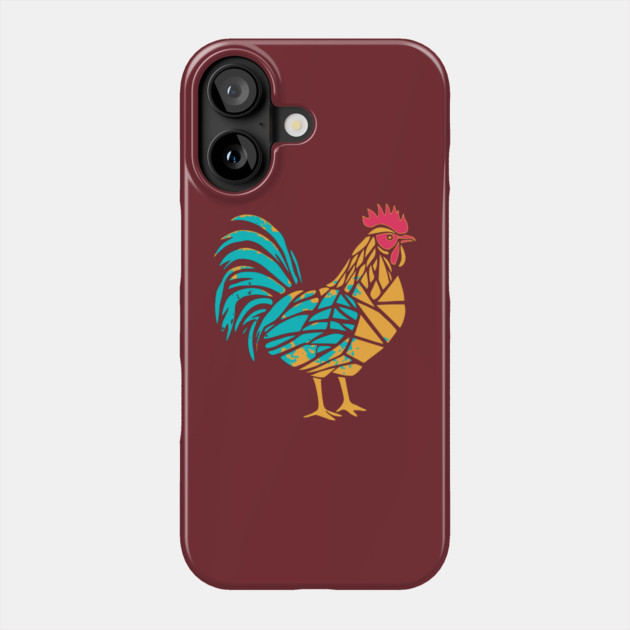 Meet my Rooster! - Cocktail Colors - Minimalist & Geometric Phone Case by TuncGK