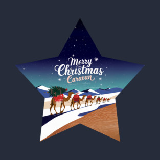 Retro Vintage Merry Christmas Caravan Star T-Shirt