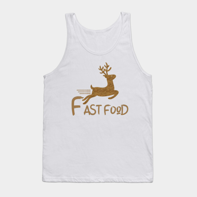 Fast Food Funny Deer Tank Top by Db Printed