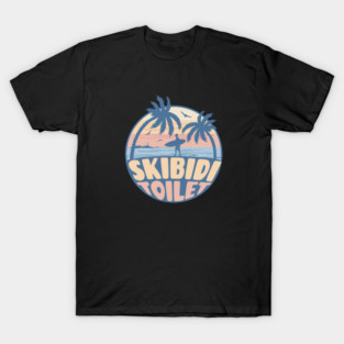 Skibidi Toilet vintage sunset surfing T-Shirt