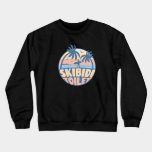 Skibidi Toilet vintage sunset surfing Crewneck Sweatshirt