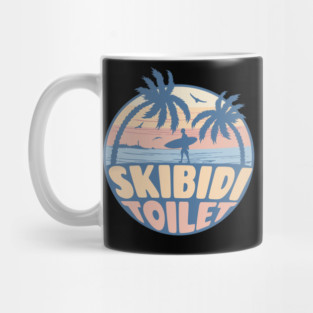 Skibidi Toilet vintage sunset surfing Mug